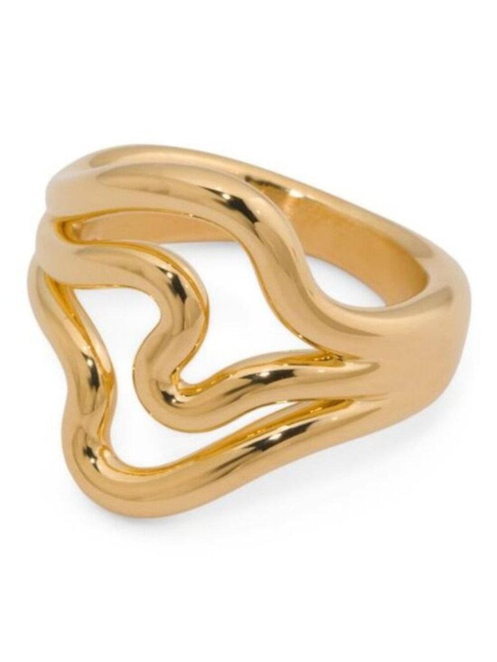 MILOR GOLD Made In Italy 14kt Gold Wave Design Ring
